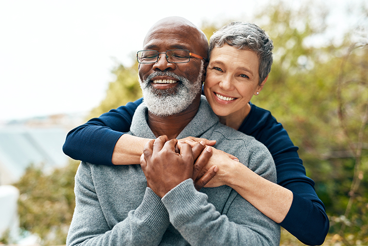 Mature couple smiling