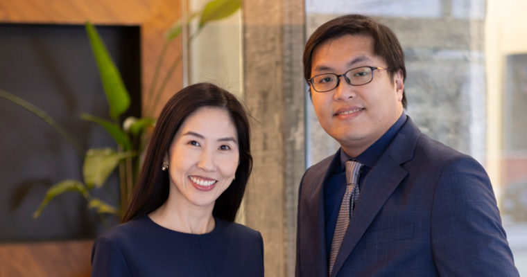 Dr. Pavinee and Dr. Huang posing for a photo